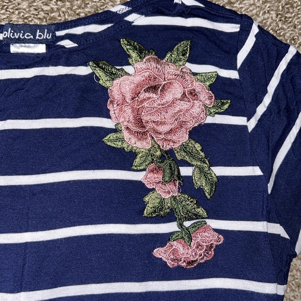 Striped and floral top LAST CHANCE BEFORE ITS DONATED - Picture 2 of 3